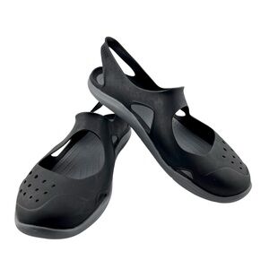 Crocs Womens Swiftwater Wave Sandals 9 Black Comfort Mary Jane Outdoor Slip On